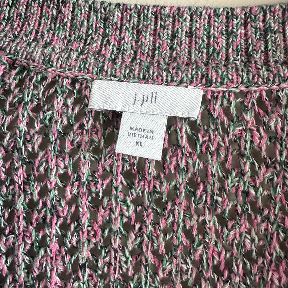 J.Jill Chunky Knit Cardigan Womens XL Button Front Cozy Boxy Textured Sweater - Picture 3 of 12